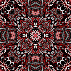 Mandala ornament with batik style motif