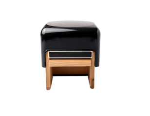 Sleek black & wood stamp
