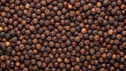Intricate seamless pattern of black peppercorns