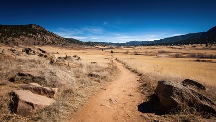 Desert Trail Through Rocky Mountains