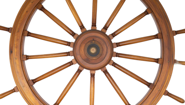 Antique Wooden Ship Wheel