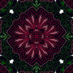 Mandala ornament with batik style motif