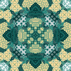 Mandala ornament with batik style motif