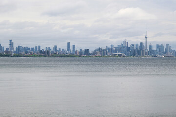 Panorama of Toronto skyline from Humber Bay / Lake Ontario