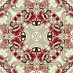 Mandala ornament with batik style motif