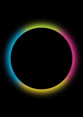 Colorful circle design black background