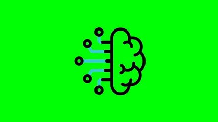 digitalization icon animation on green screen background, synthesis integration, summary, gathering, transformation, icon, line, lineal, glyphs,  - Powered by Adobe