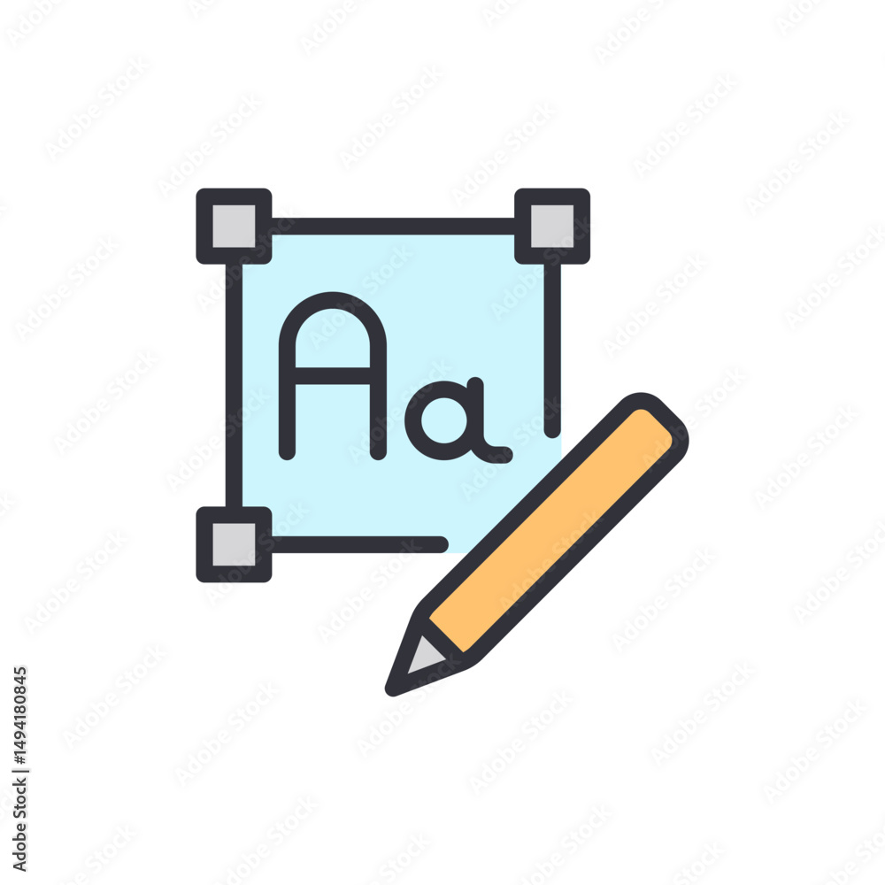 Poster representation of text selection tool for graphic design project