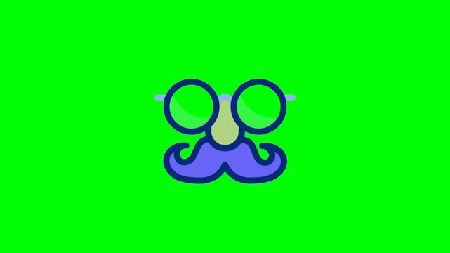 carnival mask icon animation on green screen background, incognito icon