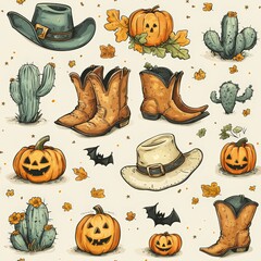 Detailed vector illustration of vintage cowboy icon.