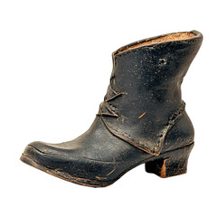 a pair of old boots with a white background