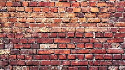 Naklejka premium Rustic Red Brick Wall Texture Architectural Grunge Backdrop for Design Projects.