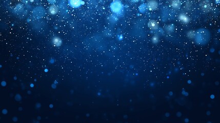 Fototapeta premium Colorful Bokeh Lights on Deep Blue Background, Minimalist Vector Illustration for Party and Holiday Themed Projects