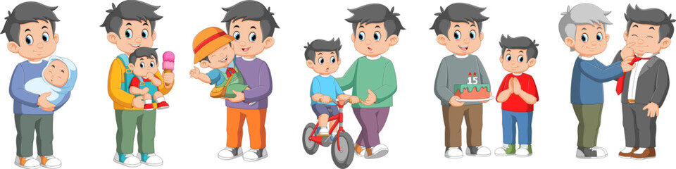 Care, trust and support between parent and a child. Man and little boy daily life.