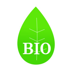 葉っぱにバイオの文字のイラスト