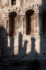 Ancient Roman Ruins Shadows Sunlight