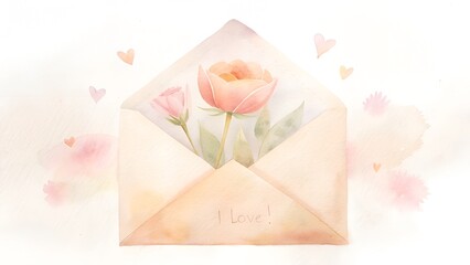 pink rose on old paper