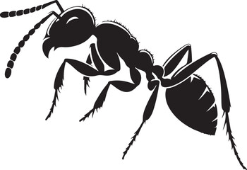 Ant Silhouette in Flat Vector Style