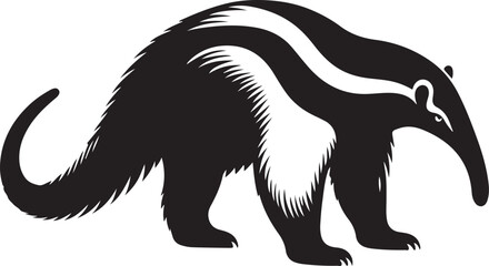 Minimalist Anteater Silhouette Illustration