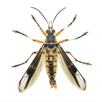 Strepsiptera front view full body isolate on white background