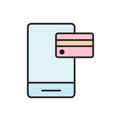 Mobile Payment Icons Digital Wallet, NFC, QR Code & Online Transaction Symbols