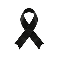 Black Awareness Ribbon Isolated on white Background