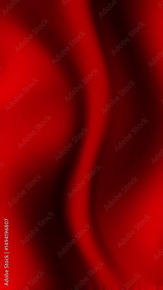 Poster flowing crimson fabric: abstract motion of deep red silk in a video background