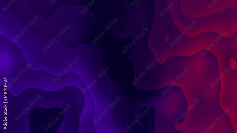 Poster topographical hues morphing from dark violet to red in rippling contours a gradient map of abstract 