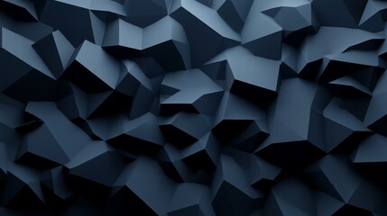 Obraz premium Geometric Abstract Dark Blue Background with Faceted Low Poly Design