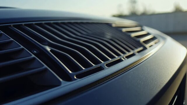 Close-up of a car's front grille