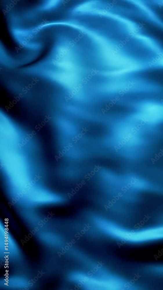Poster abstract blue silk fabric waving gently in a seamless loop animation