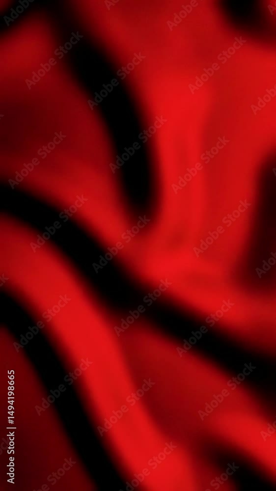 Poster abstract red silk fabric flowing with dark shadows in a seamless video loop