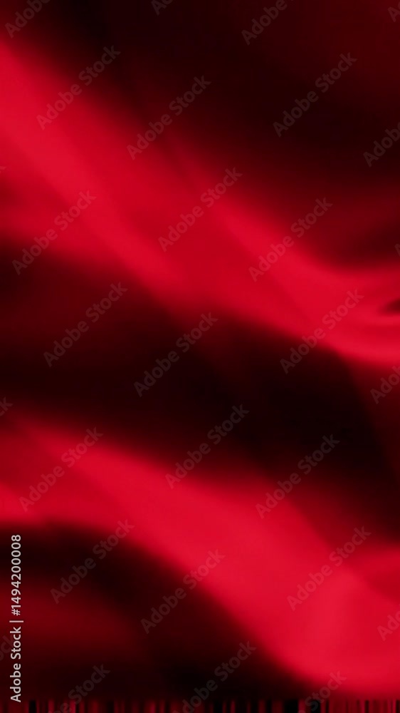 Poster abstract crimson fabric waves: flowing red textile texture in motion