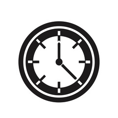 Clock Icon Vector Illustration – Simple Time Symbol on White Background