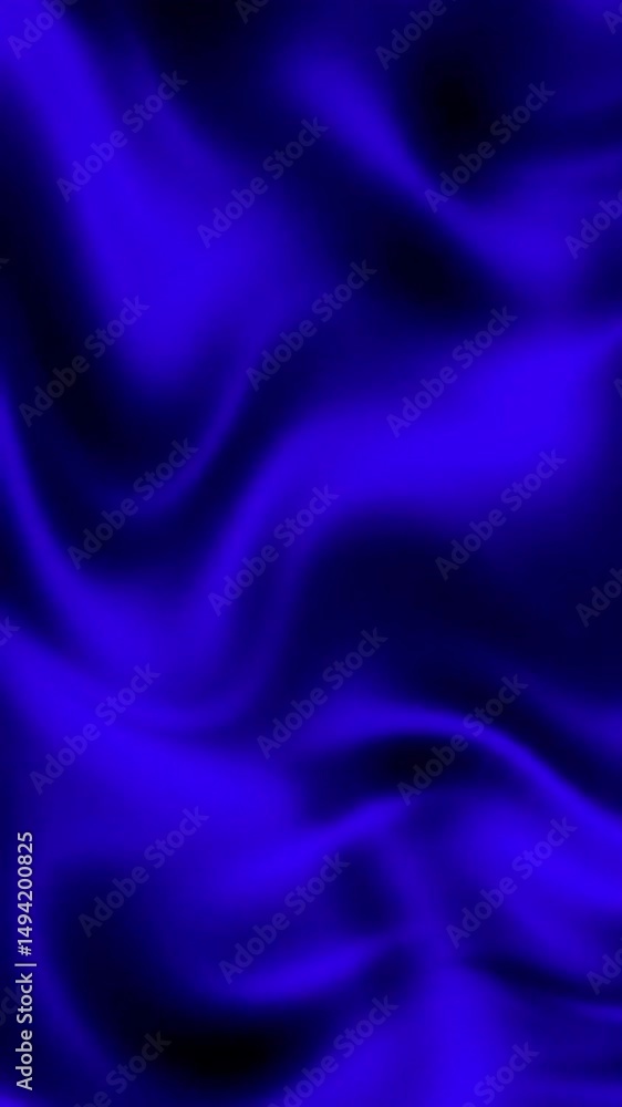 Poster deep blue silk abstract motion background video with subtle dark shadows
