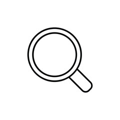 Magnifying Glass Icon Vector — Search, Zoom, and Investigation Symbol Isolated on White Background for Adobe Stock