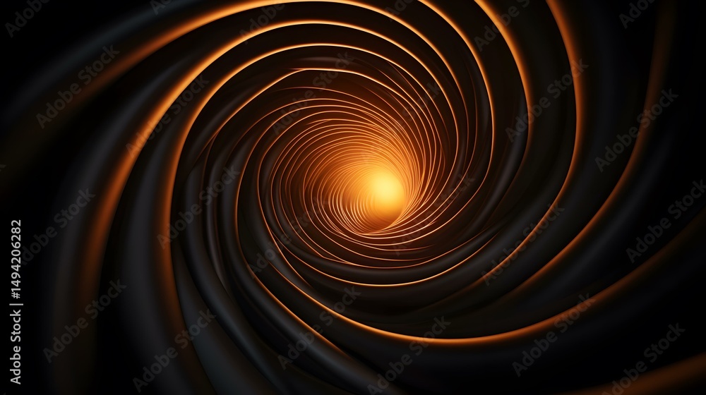 Poster the image shows a dark, swirling tunnel with glowing orange edges, creating a vortex effect that lea