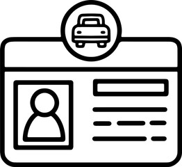 A hand-drawn driver's license icon with photo and details. Ideal for driving-related topics, identity verification, and license-themed graphics.