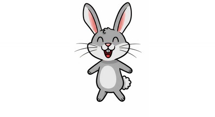 Obraz premium Happy cartoon rabbit image