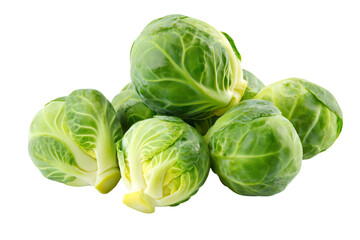 a pile of brussels sprouts on a white surface