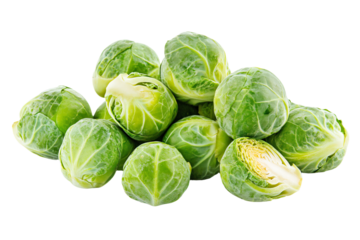 a pile of brussels sprouts with a bite taken out of one