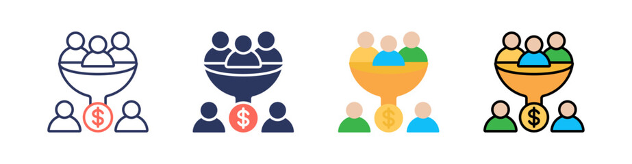 Conversion Multi Style Icon Set Vector 