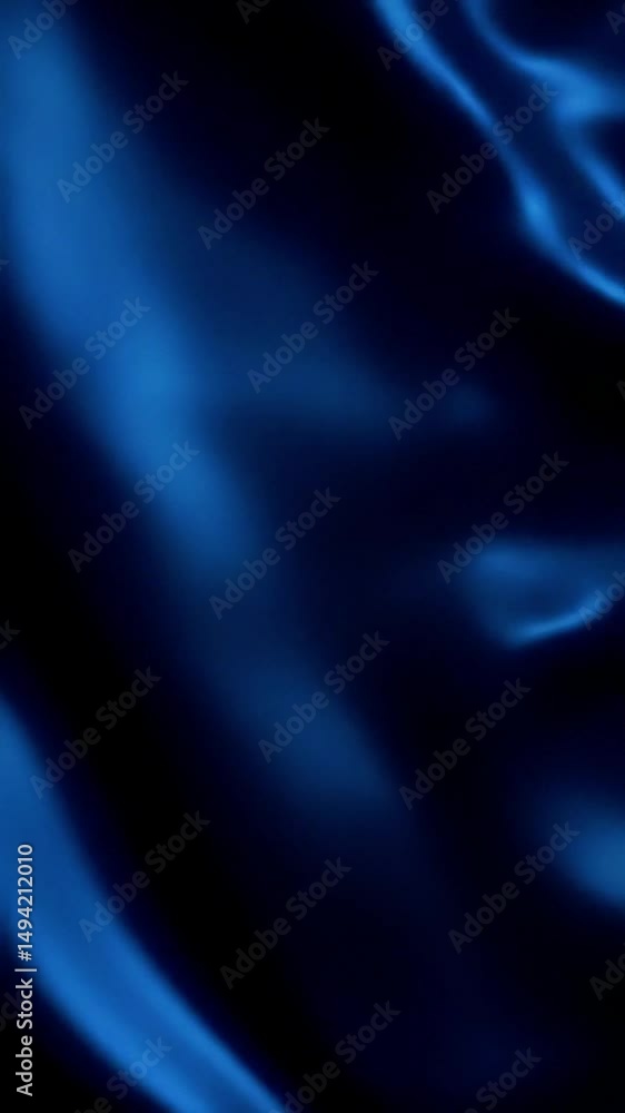 Poster abstract deep blue silk fabric flowing with soft light and shadow