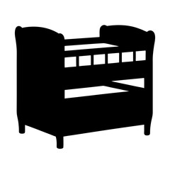 Solid Black Silhouette of a Two Tier Bunk Bed for Children
