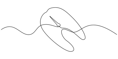 Meat Single Line Icon, Continuous one line vector drawing of piece of fish salmon line art, Vector illustration continuous one single line drawing of piece of salmon cut across in silhouette.