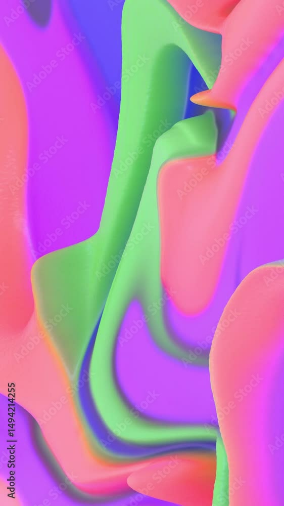 Poster vibrant abstract waves with bold neon colors creating a dynamic flow and energetic atmosphere