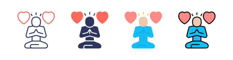 Mindfulness Multi Style Icon Set Vector 