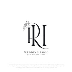 RH Wedding Logo with Floral Wreath