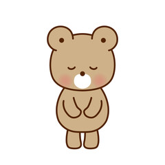 お辞儀するかわいいくまのイラスト