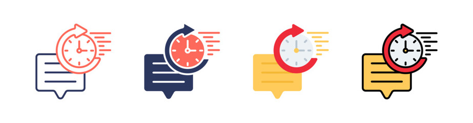 Response Multi Style Icon Set Vector 